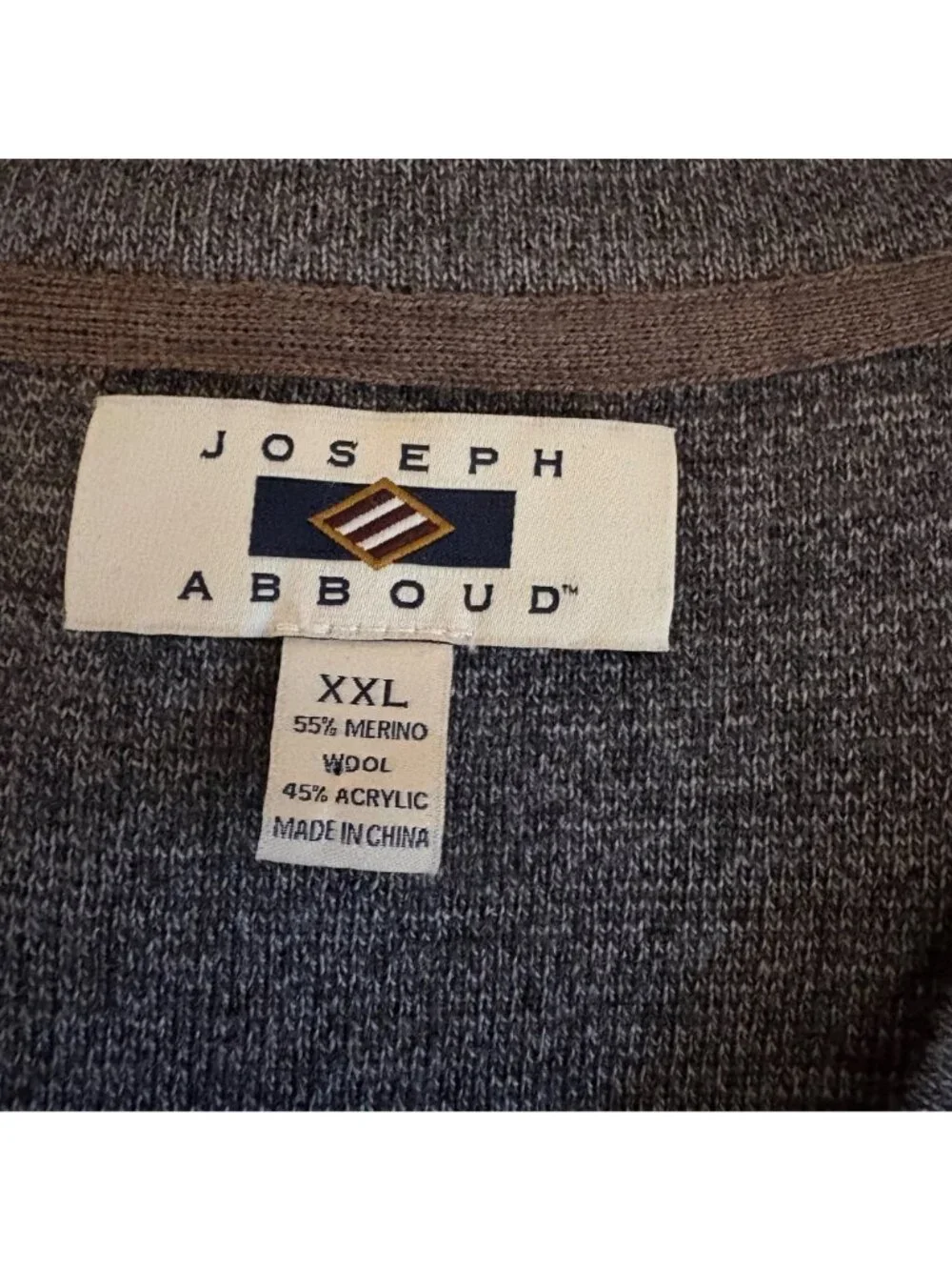 Joseph Abboud Gray Merino Wool Blend Sweater Vest Mens Sz XXL Academia Old Money